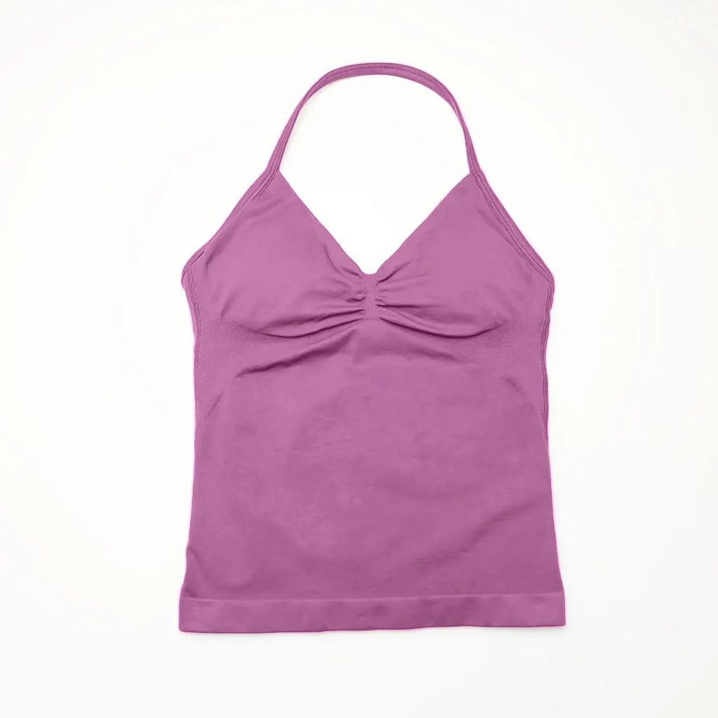 NCLAGEN Impact Longline Strappy Top Sports Yoga Vest Women's Fitness Tank Top Gym Beautiful Open Back Bra Running Workout Halter